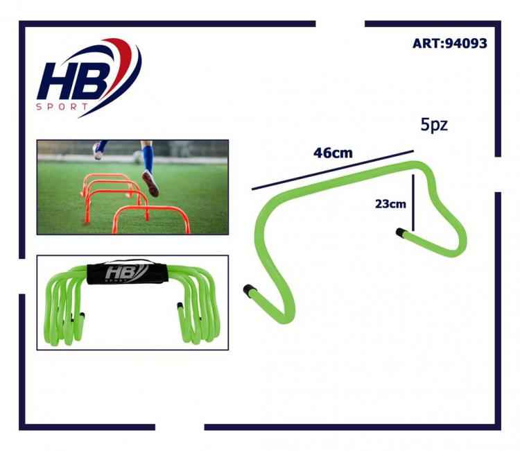Set 5 Ostacoli Sport Allenamento Calcio Velocità Agilità Football Verde 23Cm