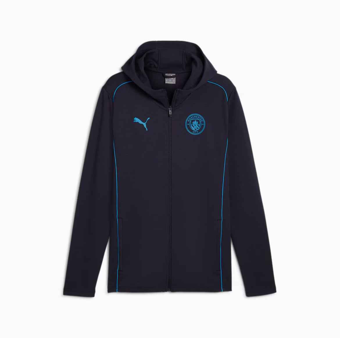 Puma Giacca Tuta Casual Hoodie MCFC Manchester City 2024/2025 Blu Navy
