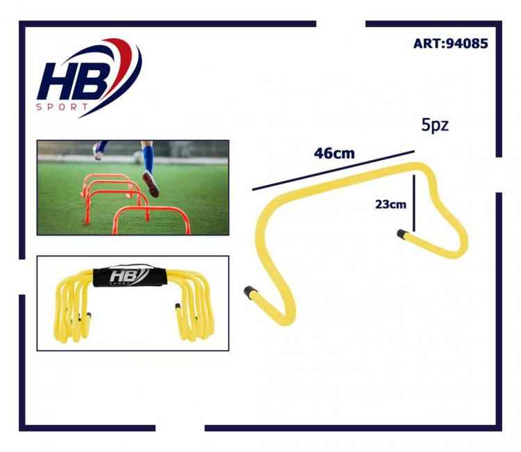 Set 5 Ostacoli Sport Allenamento Calcio Velocità Agilità Football Giallo 23Cm