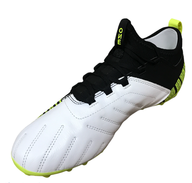 Puma One 5.3 MG 105646-02 Uomo Bianco-Nero-Giallo - Scarpe Calcio - OnSide Football