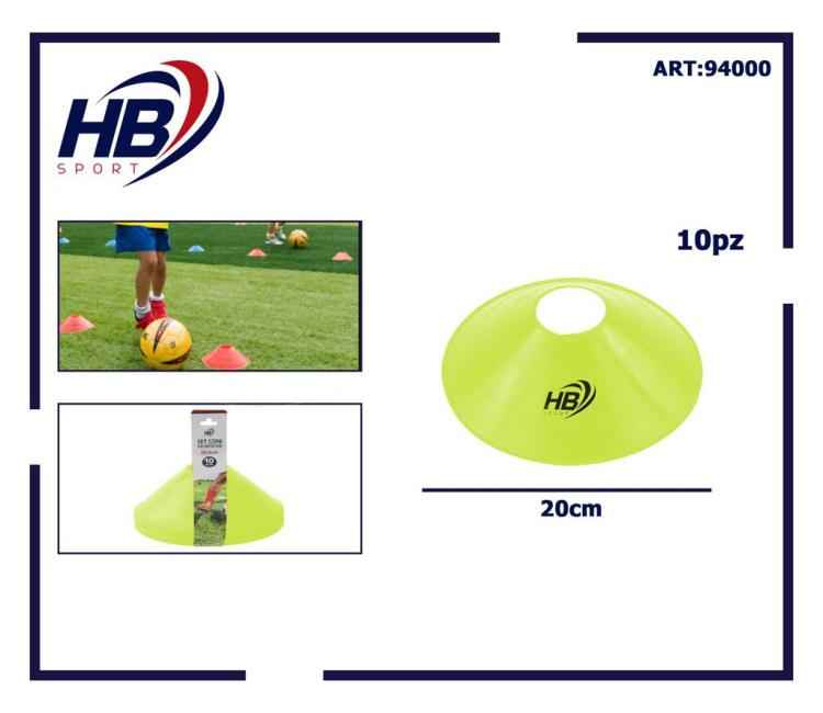 Set 10 Conetti Cinesini Dischi Coni Delimitatori Spazio Per Allenamento Calcio
