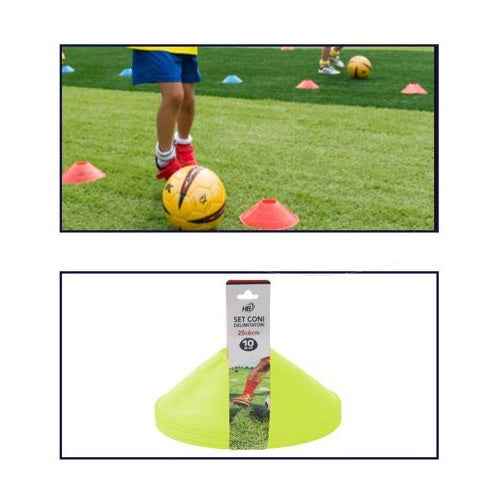 Set 10 Conetti Cinesini Dischi Coni Delimitatori Spazio Per Allenamento Calcio