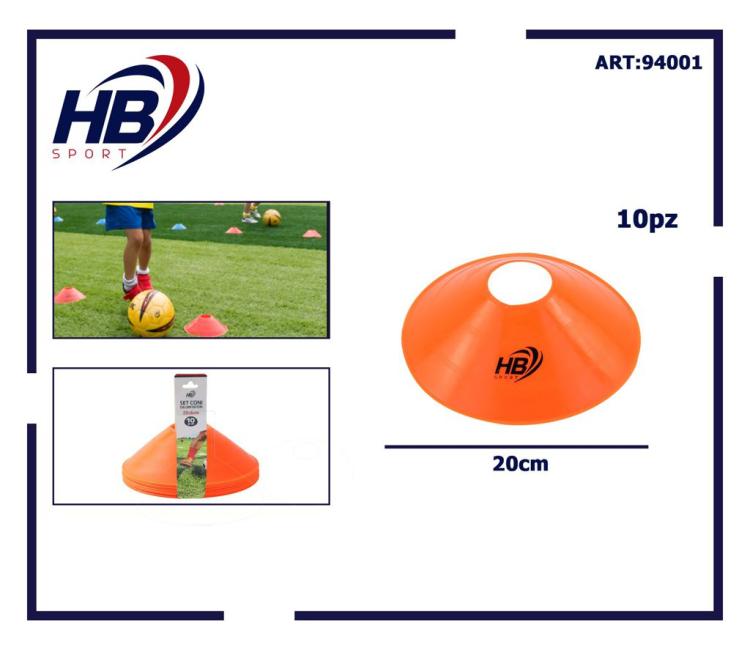 Set 10 Conetti Cinesini Dischi Coni Delimitatori Spazio Allenamento Calcio Sport
