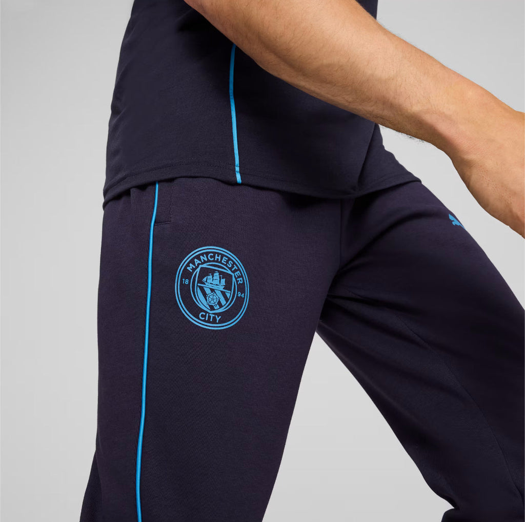 Puma Pantaloni Tuta Casual Pants MCFC Manchester City 2024/2025 Blue Navy - OnSide Football