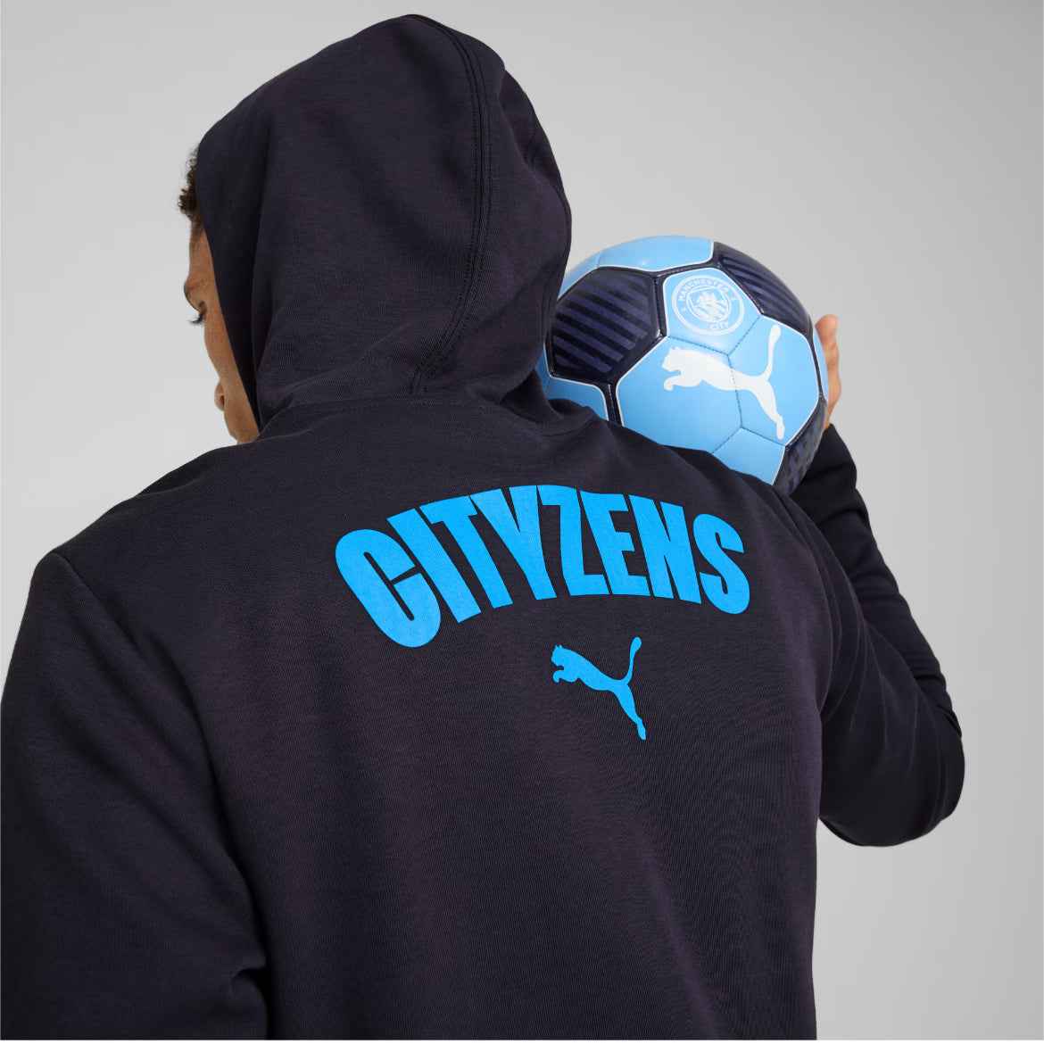 Puma Giacca Tuta Casual Hoodie MCFC Manchester City 2024/2025 Blu Navy