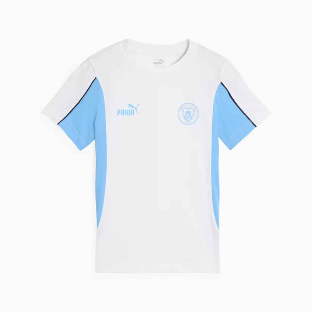 Puma Tee Maglietta MCFC FtblARCHIVE Manchester City Bianca Azzurra 2024/2025
