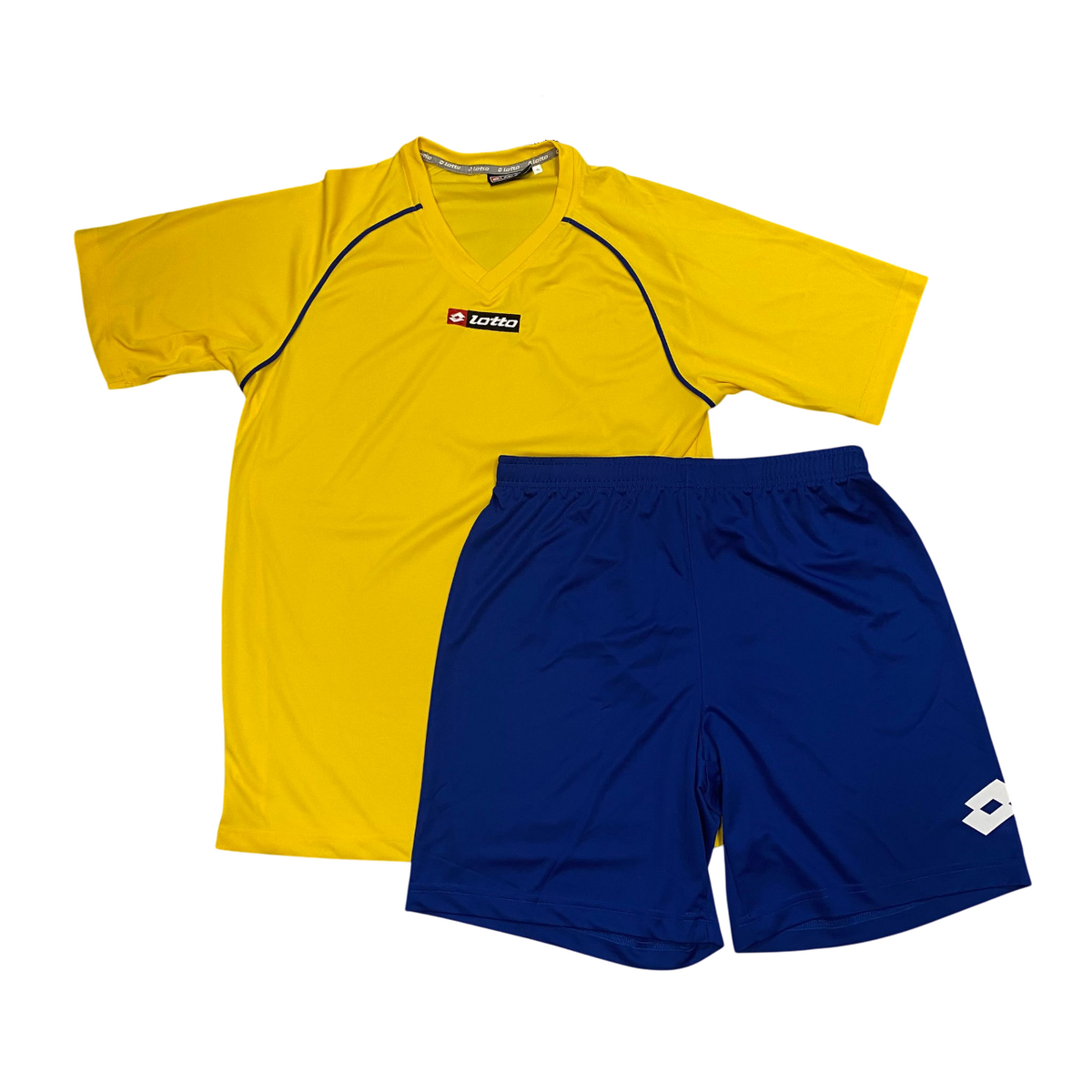 Lotto completo maglietta e pantaloncino da calcio-calcetto da adulto K2781 giallo-azzurro - OnSide Football