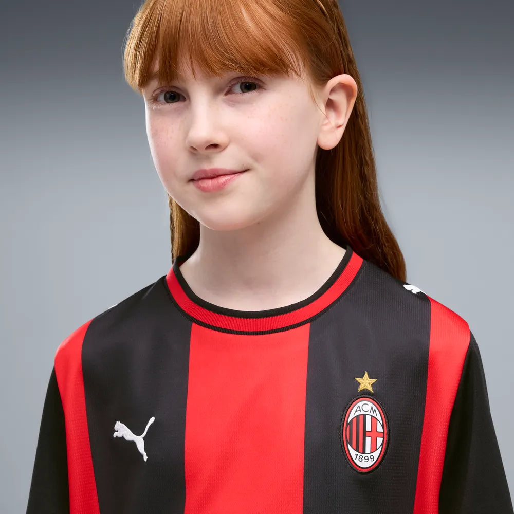Puma Maglia Calcio AC Milan Home Jersey Replica Junior Rosso Nero - 784124-01 - OnSide Football
