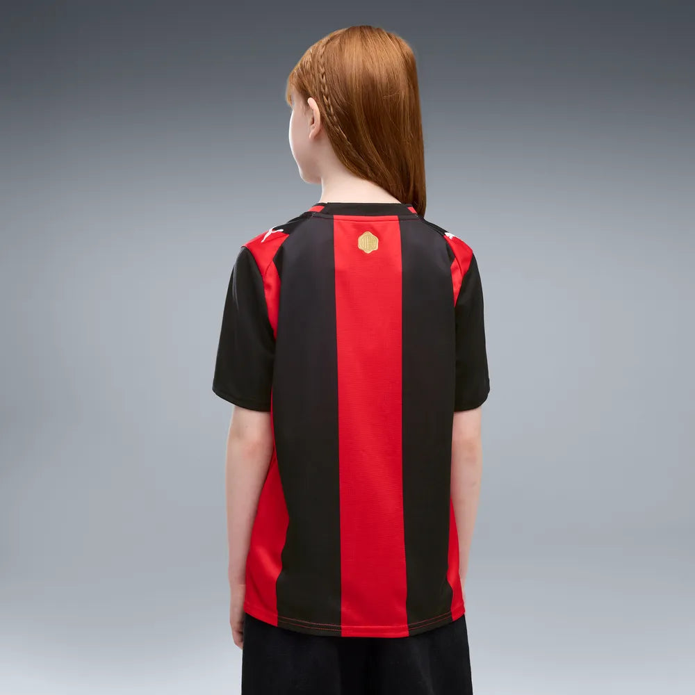 Puma Maglia Calcio AC Milan Home Jersey Replica Junior Rosso Nero - 784124-01 - OnSide Football