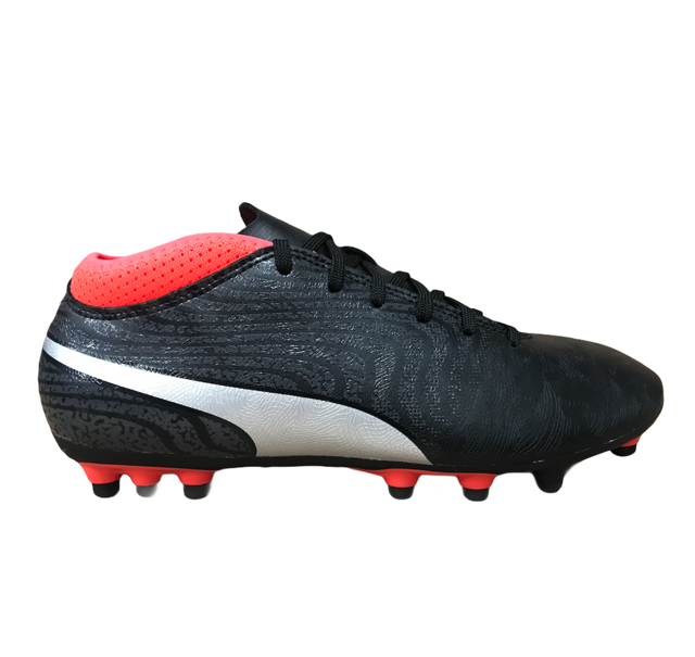 Puma scarpa da calcio da uomo One 18.4 AG 104553 01 nero argento rosso - OnSide Football