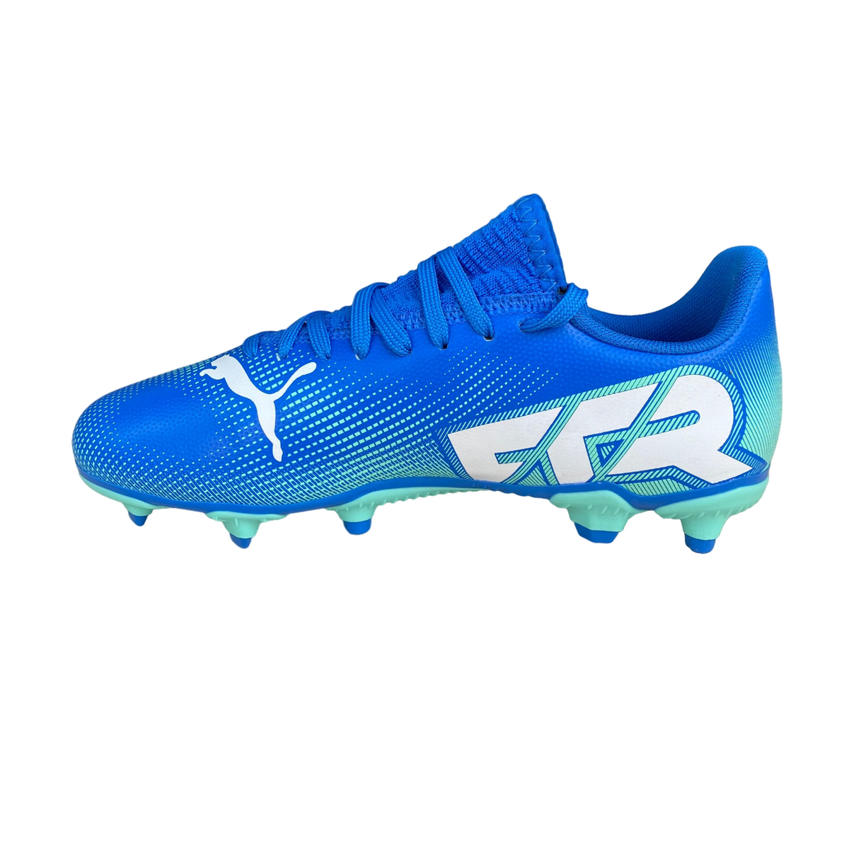 Puma scarpa da calcio ragazzo Future 7 Play FG/AG 107949-01 blu azzurro-menta - OnSide Football