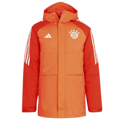 Bayern Munich soccer light red parka down jacket 2024 - Adidas - OnSide Football