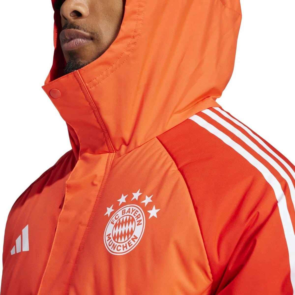 Bayern Munich soccer light red parka down jacket 2024 - Adidas - OnSide Football