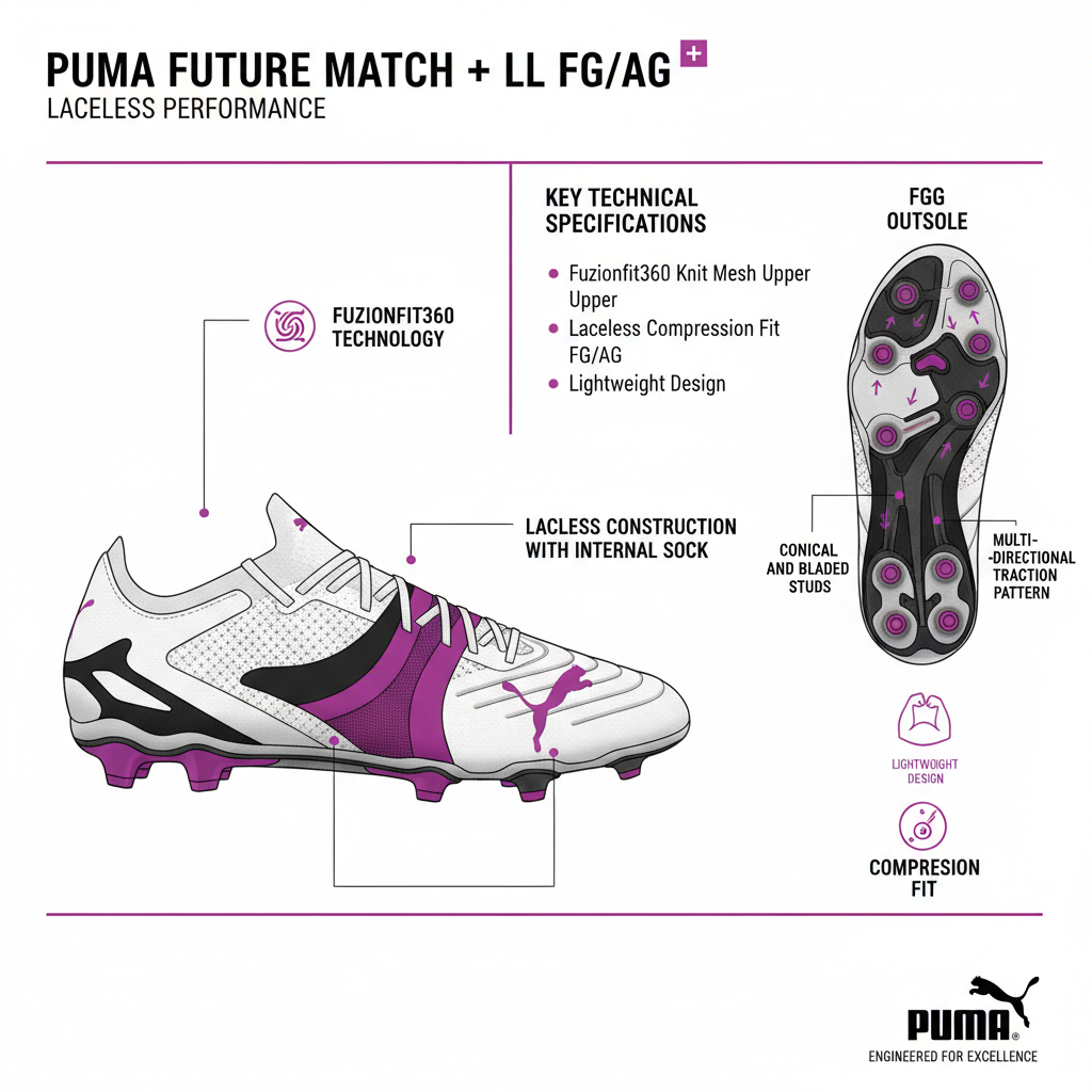 Puma Scarpa Calcio Future Match LL 107366-01 Bianco Nero Orchidea Uomo - OnSide Football