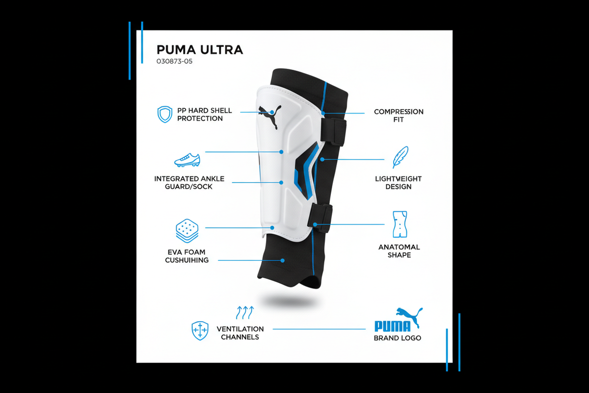 Puma parastinco da calcio Ultra con gambale 030873-05 bianco - OnSide Football