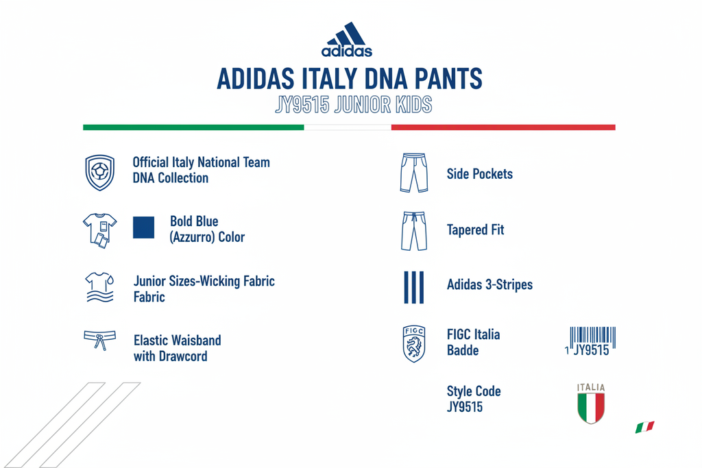Adidas Italy DNA Pants JY9515 Azzurro Pantalone Calcio Junior - OnSide Football