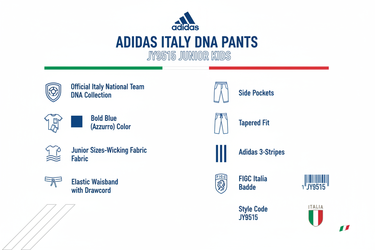 Adidas Italy DNA Pants JY9515 Azzurro Pantalone Calcio Junior - OnSide Football