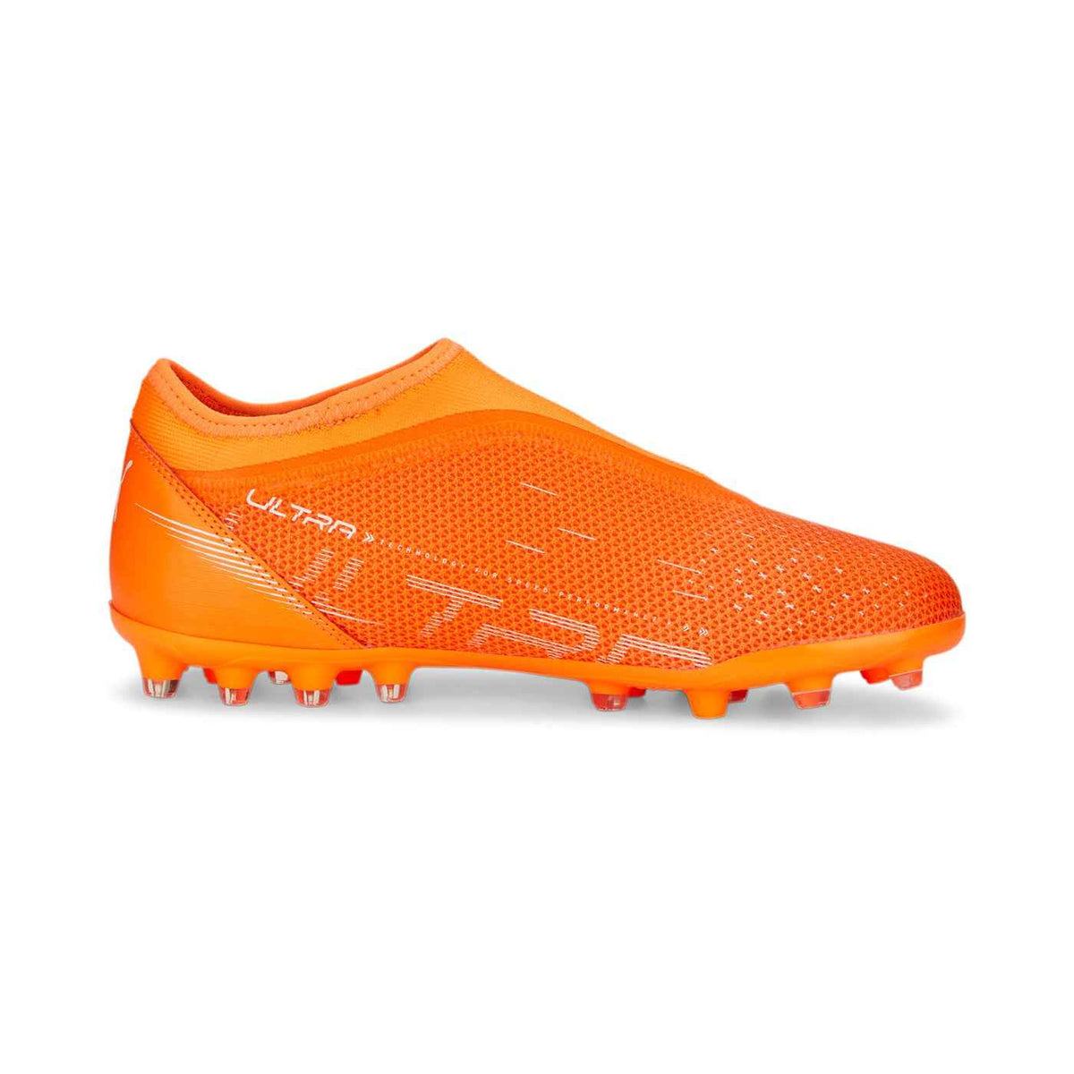 Puma scarpa da calcio da ragazzo Ultra Mach LL MG 107230 01 arancio-bianco-blu - OnSide Football