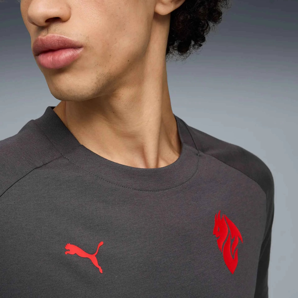 Puma Maglia Calcio Casual Pumatech Pocket Tee Milan Grigio ACM 2025/2026 - OnSide Football