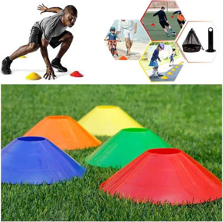 Set 50 Conetti Cinesini Dischi Coni Delimitatori Spazio Allenamento Calcio Sport